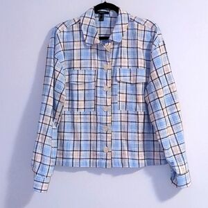 FOREVER 21 Cotton Plaid Button up - M